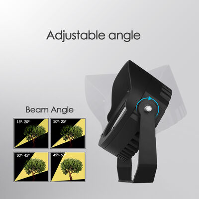 LED Bahçe Spot Işığı 36W Dahili DMX512 Sürücü DC24V RGB3in1 Siyah Dış Mekan Toz Boya Gövde Çap 160MM