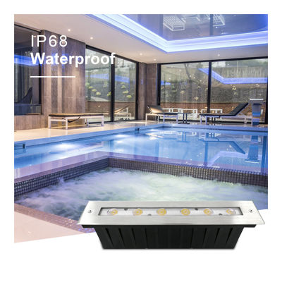 Su Altı Lineer Işık 316 Paslanmaz Çelik DMX 512 RGB 12W DC24V Asimetrik Lens RGB3'Ü BİR ARADA