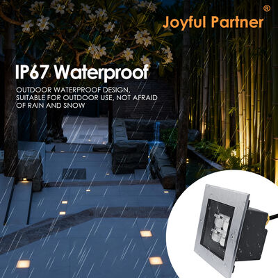 Kare Çelik Yeraltı Aydınlatma AC100-240V 4*2W LED 316 Paslanmaz Çelik Trick 0.5M Elektrik Kablosu ile